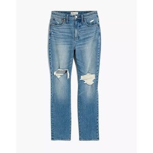 MADEWELL Curvy Perfect Vintage Jean in Denman Wash: Ripped Edition Sz 28